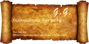 Gyöngyössy Gergely névjegykártya